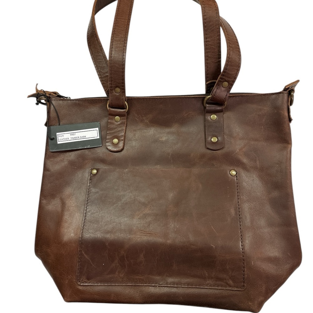 Bucks Leather Crossbody Tote Timber Dark Leather Brown Bag Shoulder Stra…